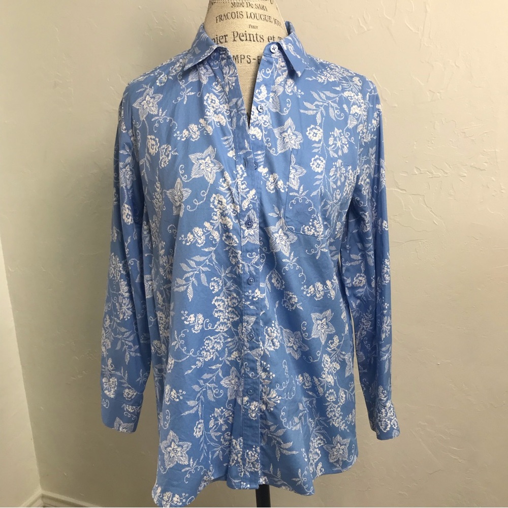 Flower Print Button Down Top
